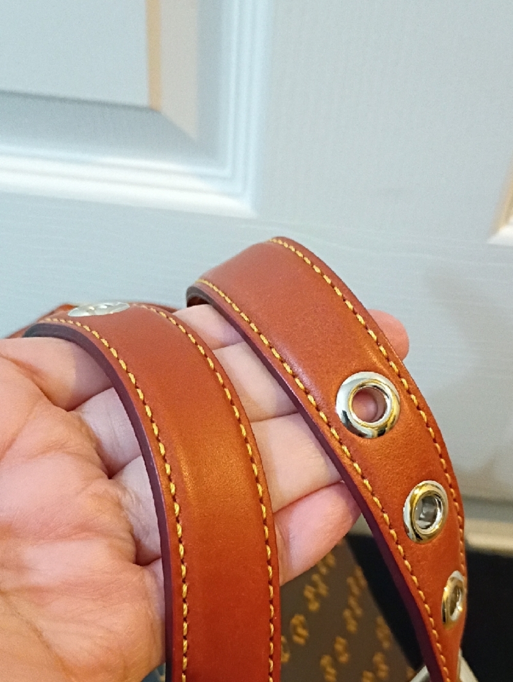 Dooney & Bourke Brown Logo Satchel with Tan Leather Trim and Wallet - Picture 6 of 7
